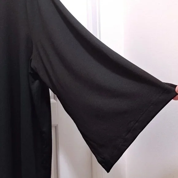 Eileen Fisher Black Jersey Jewel Neck Flare Sleeve Top Size 1X - Picture 3 of 12